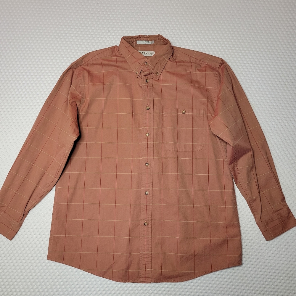 Orvis Windowpane Twill Collared Button Up